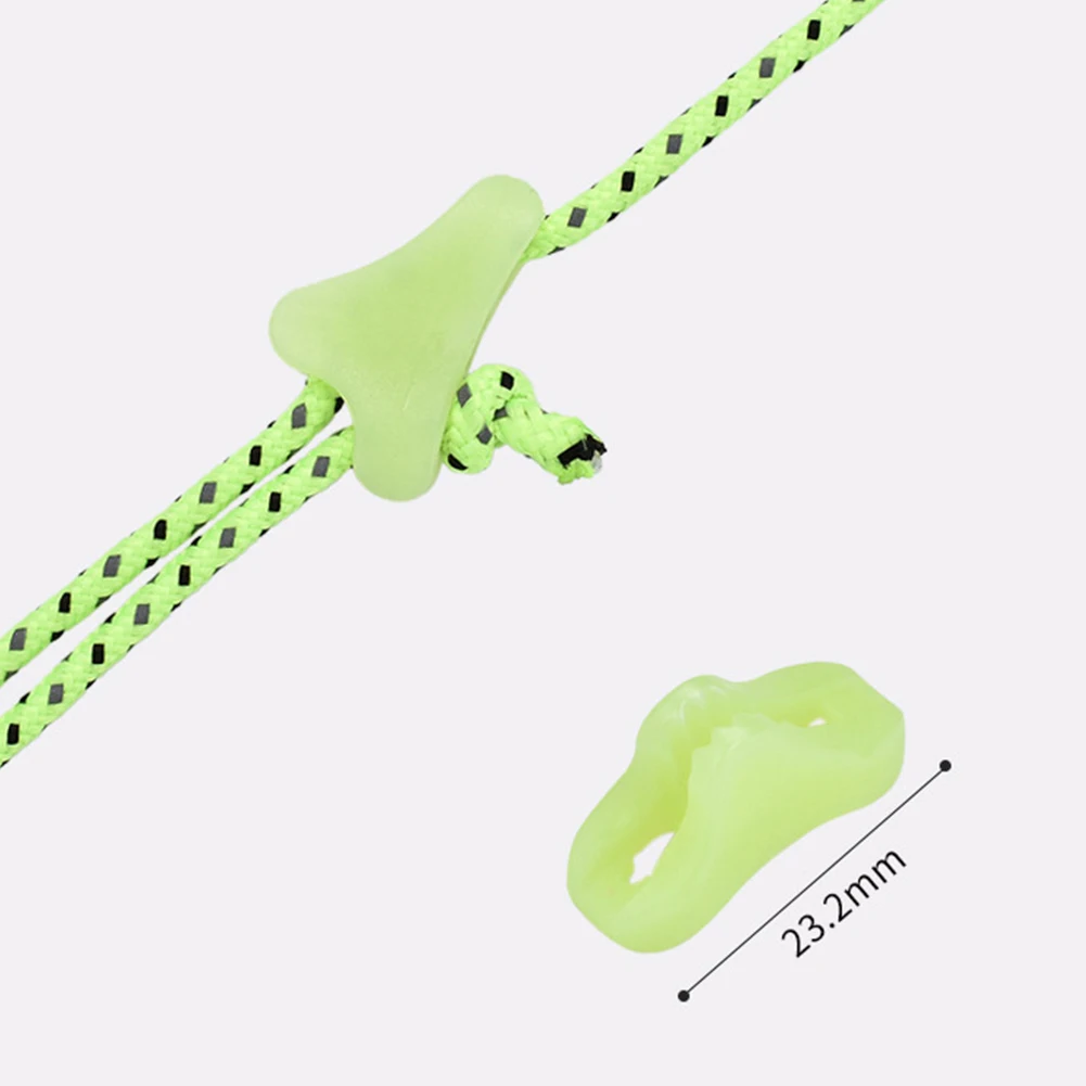 Anti-slip Triangle Tent Rope Buckle Support Rod Thunder Proof Caps Adjustable Outdoor Camping Luminous Awning