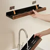 organizer kitchen ，Wooden Kitchen Rack Wall-Mounted Punch-Free Household Rack Seasoning Board Storage Rack，Kitchen Accessories 4