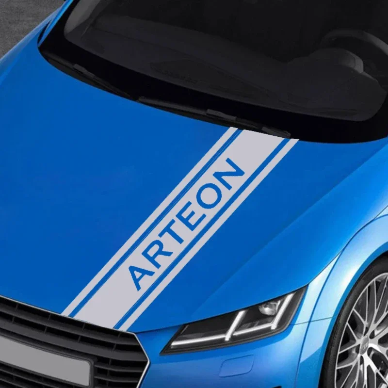Car Hood Cover Engine Bonnet Stickers Strip Per Vw Arteon Emblem Auto Vinyl Film Decalcomanie Racing Sport Vehicle Styling Accessori