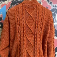 Winter Women Glittery Chunky Knit Sweater with Star Embroidery Orange Cardigans Spring Woman Y2k Gold Thread Show-girl Cardigans - Image 6