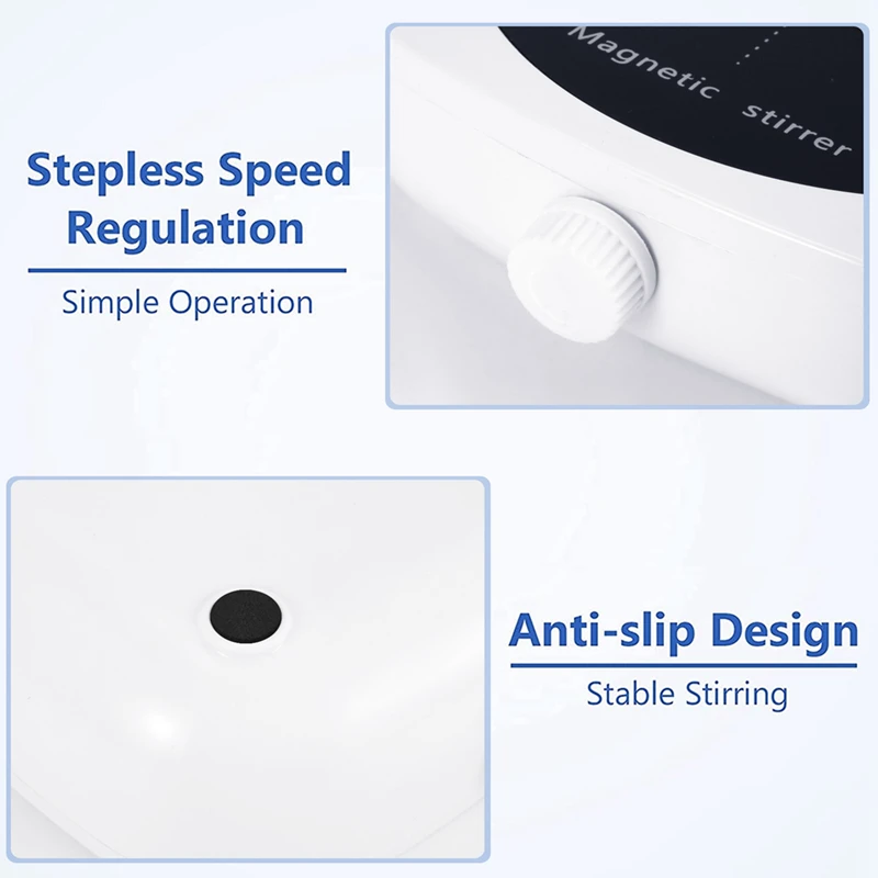 Magnetic Stirrer Mini Lab Stir Mixer Portable Stirrer Plate With Stir Bar 2L 4000RPM For Laboratory EU Plug,magnetic stirrer