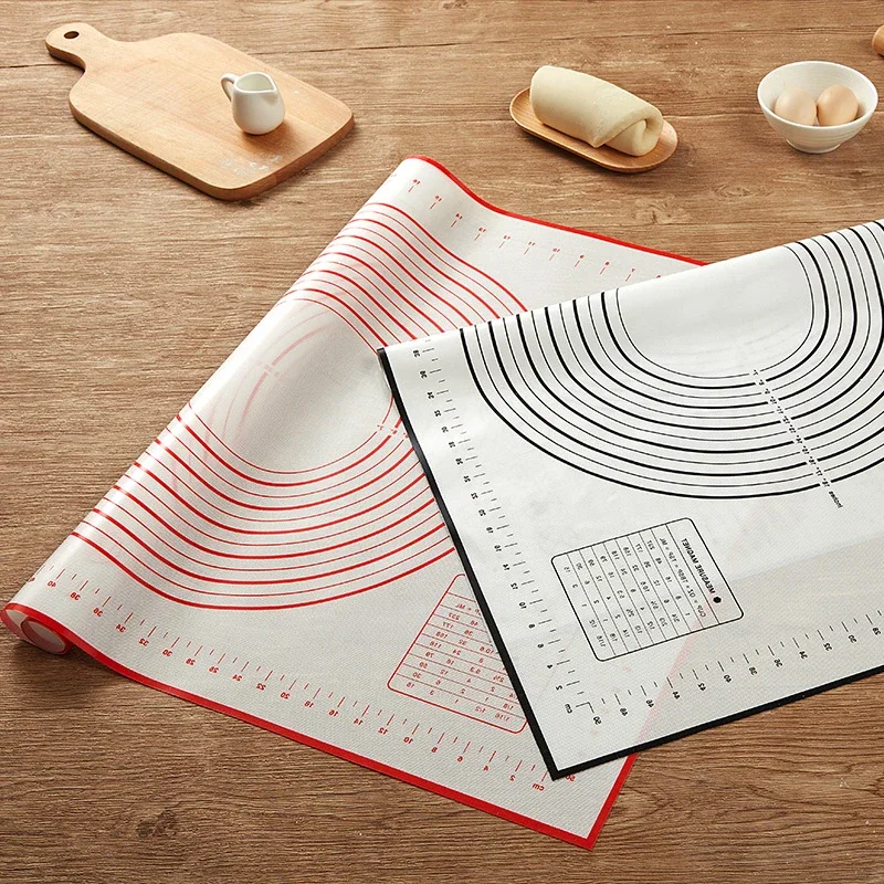 Non-Stick Silicone Baking Mat with Graduated Scale Dough Rolling Mat Pizza Dough Maker Kitchen Cooking Grill Gadgets Bakeware