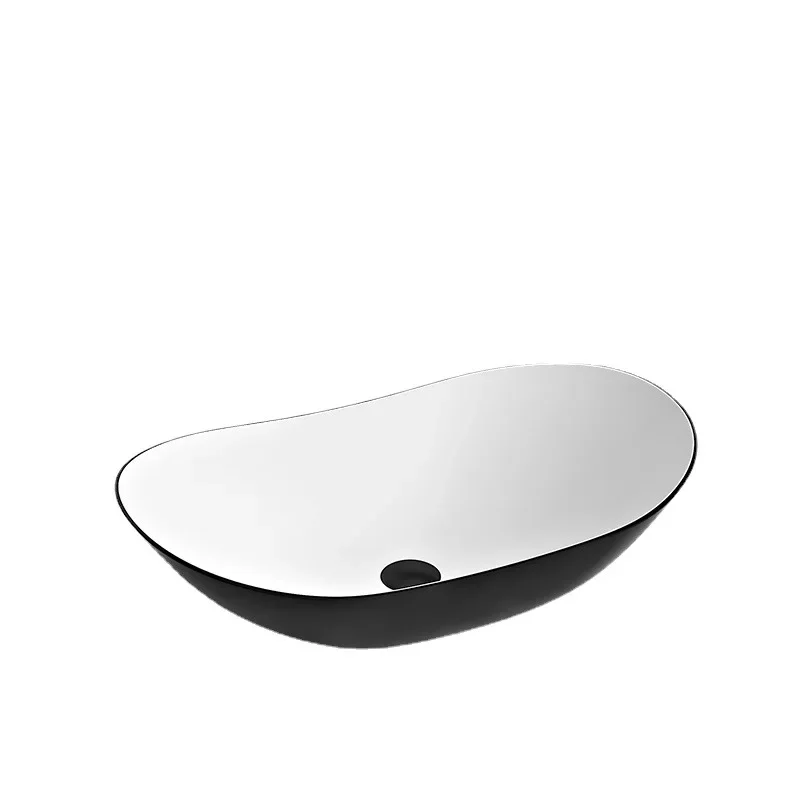 Nordic Ceramic Tabletop Basin Black and White Balcony Sink Washbasin Household Bathroom Washbasin Basin Single
