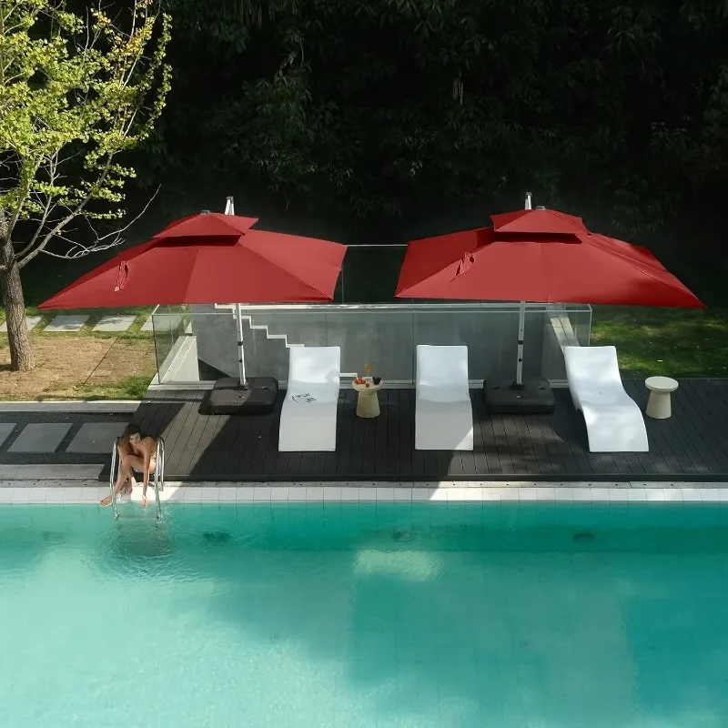 ABCCANOPY 10ft Patio Umbrella-Large Windproof Cantilever Umbrella with 360-degree Rotation, Fade-Resistant Outdoor Offset