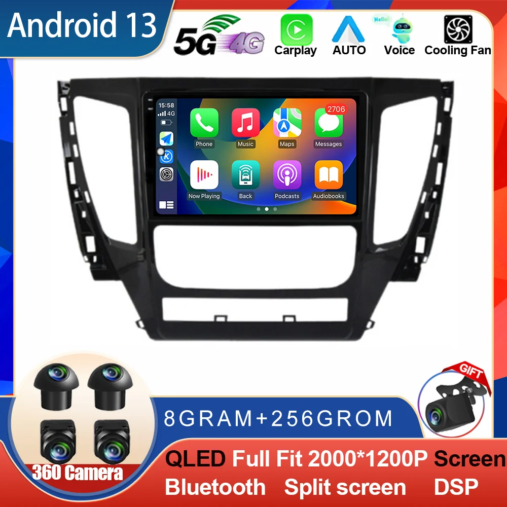 Android 13 Per Mitsubishi Pajero Sport 3 L200 5 Triton 3 2015 2016 2017 2018 2019 Autoradio Lettore Video Multimediale Gps Carplay