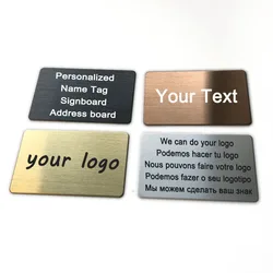 86x54x1mm Personalized Custom Logo Nameplate Badge Address Plate Badge Brooch ID Name Label 304 Stainless Steel Nameplate