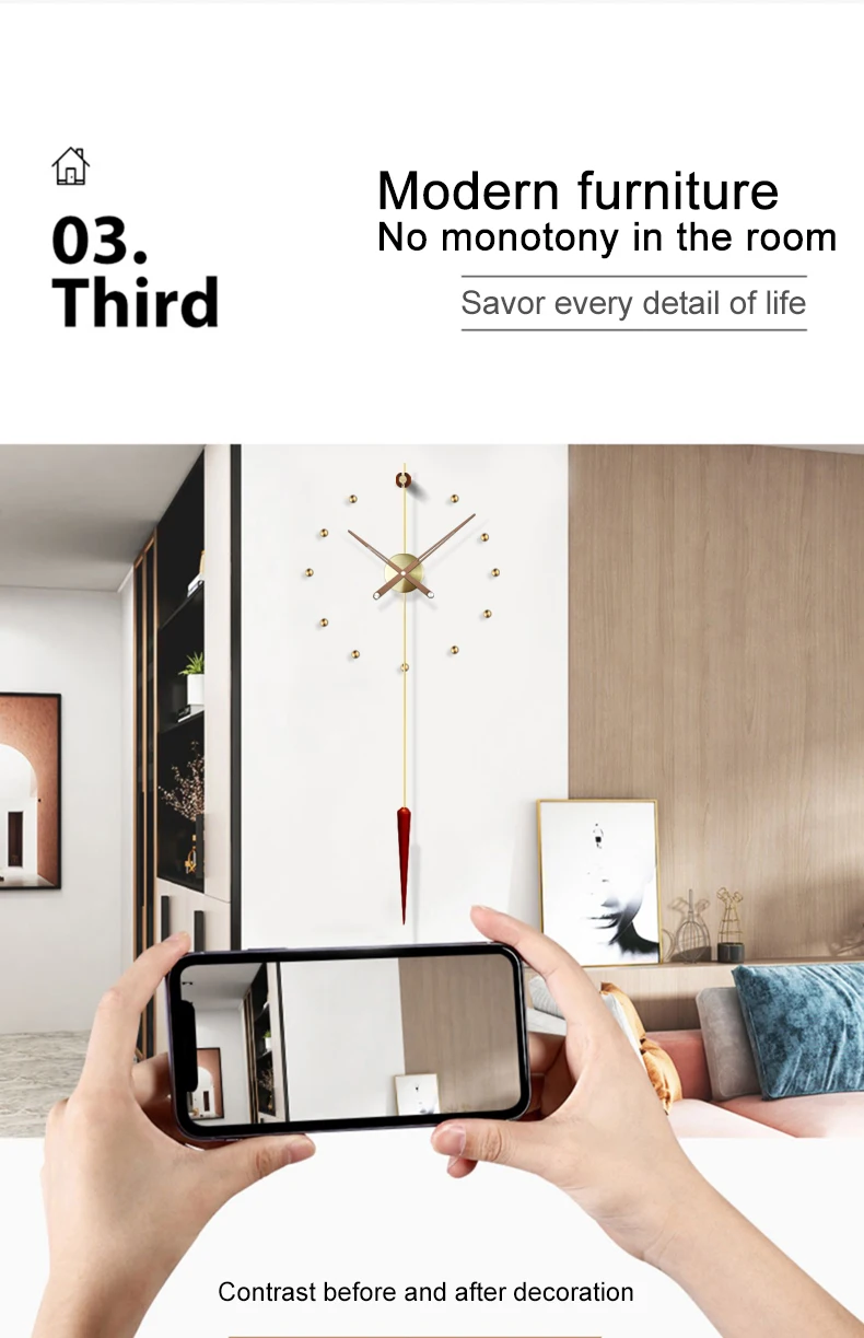 Spain Large Wall Clock Modern Design Metal Luxury Wall Watches Clocks DIY Home Decor Silent Living Room Orologi Da Parete Gift