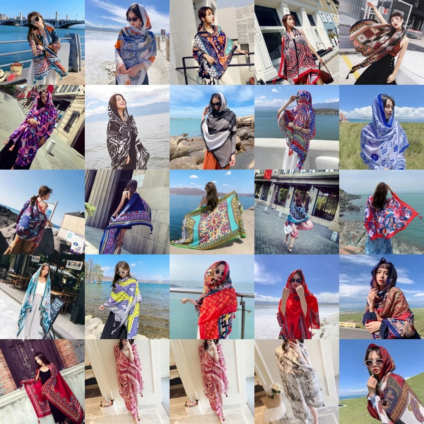 60 Design 90x180CM Beach Sunscreen Scarve Bikini Shawl Sarong Wrap Scarf Women Brazilian Swimsuit Bathing Cover-ups