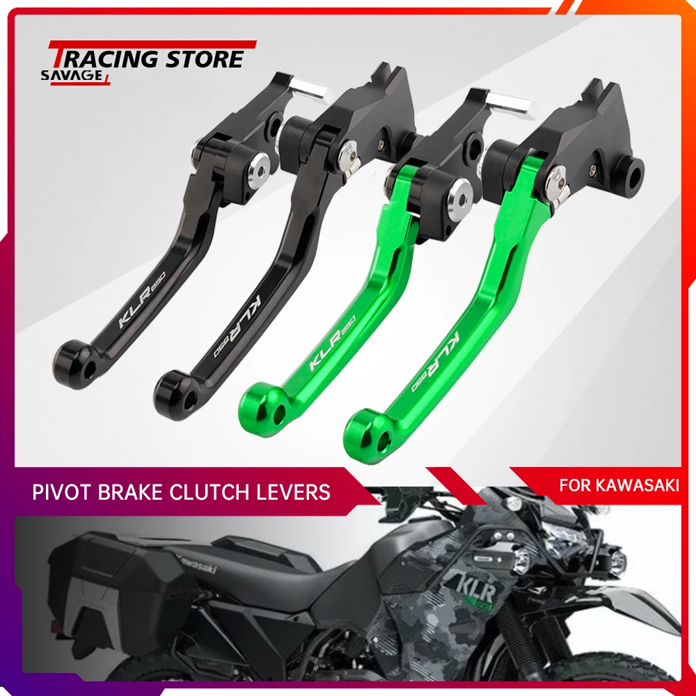 

2024 Pivot Brake Clutch Levers For KAWASAKI KLR650 Motorcycle Accessories Dirt Pit Bike CNC Billet 6061 Aluminum Handles KLR 650