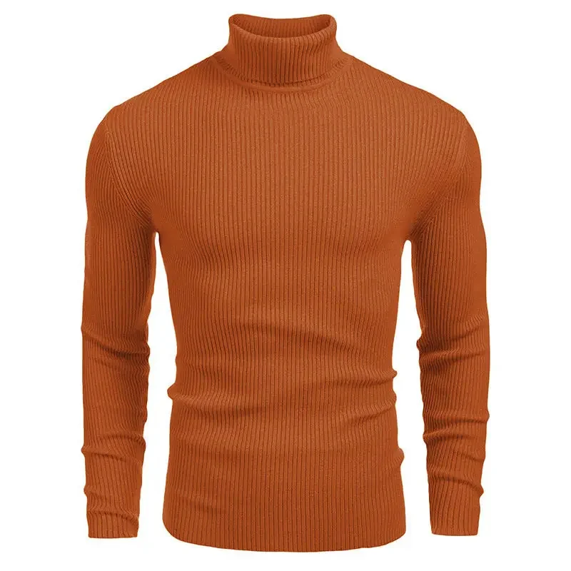 

2024 Winter Male Turtleneck Sweater Fashion Solid Color Large Size 100.00kg Wearable Slim Fit Knitwear Men Leisure Warm Pullover
