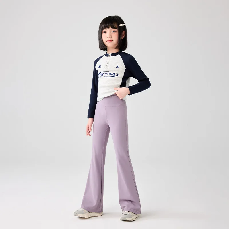 Kids Girls Slim Fit Flare Leggings New Children Casual Yoga Sporty Pants Elastic High Waist Skinny Leggins Korean Style