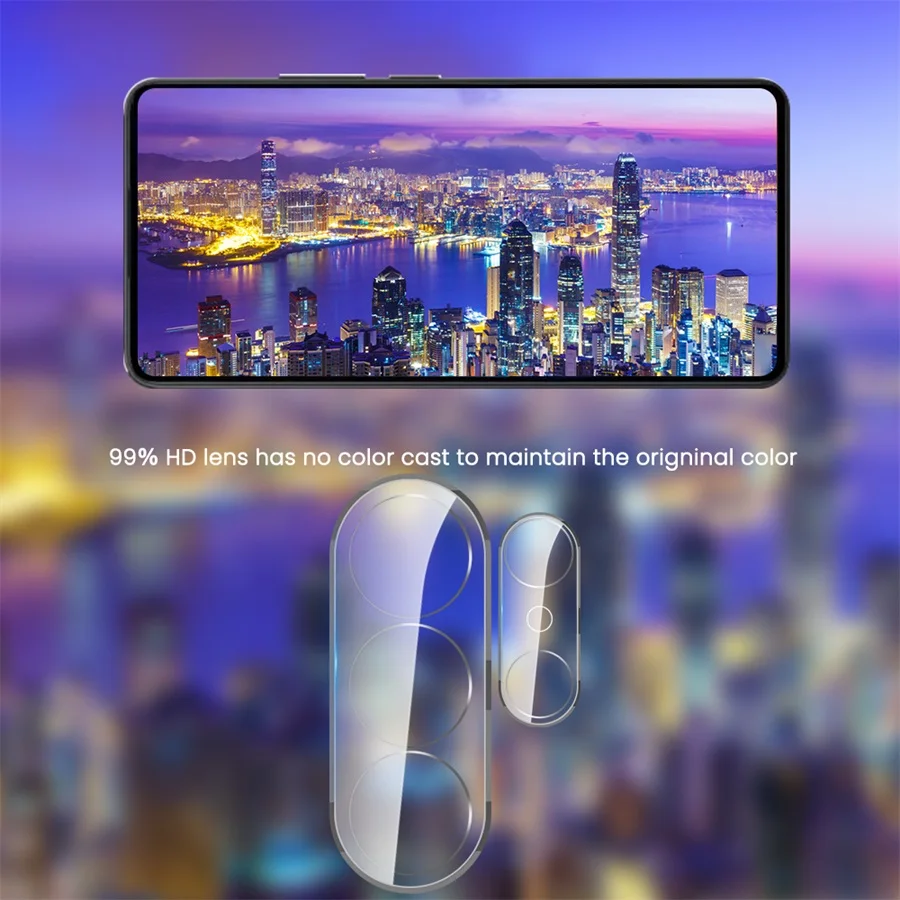 2-Pack 3D Clear Lens Glass Camera Protector Film - 9H Curved Glass