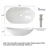 Large Oval Ceramic Vessel Sink with Pop Up Drain Bathroom Above Counter Sink White Nordic Style Easy Install High-Temperature 4