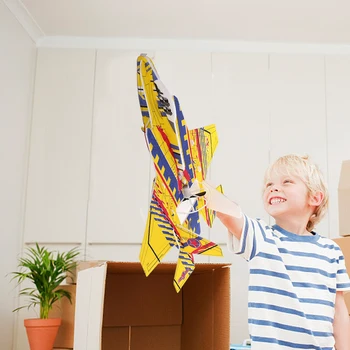 Electric Airplane Toy Rechargeable Throwing Foam Plane Flight Mode Glider Plane With Spinning Function Outdoor Flying Toys 3