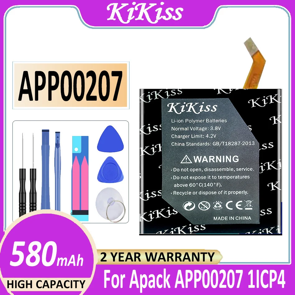 

Original KiKiss Battery 580mAh For Apack APP00207 1ICP4/27/30 Connector Digital Bateria