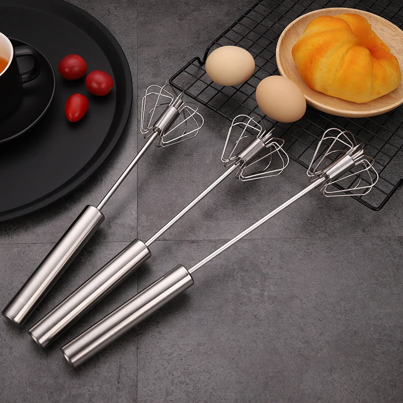 Stainless Egg Beater Semi-automatic Rotating Manual Egg Stiring Cream Whisk Hand-held Mixer Kitchen Baking Gadgets Stainless Egg Beater Semi-automatic Rotating Manual Egg Stiring Cream Whisk Hand-held Mixer Kitchen Baking Gadgets