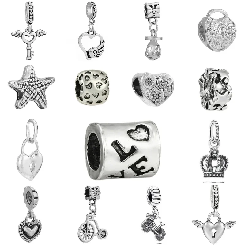 Hollowing Out Star Alloy Starfish Beads Mother Daughter Pendant Charm Bead For Pandora Bracelet Accessories DIY Jewelry Making