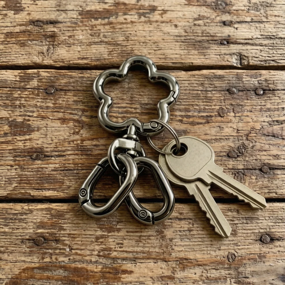 3/2pcs 꽃 모양 스프링 버클 키 체인 금속 카라비너 ??클립 가방 액세서리 DIY 쥬얼리 만들기 용품 열쇠 고리 후크