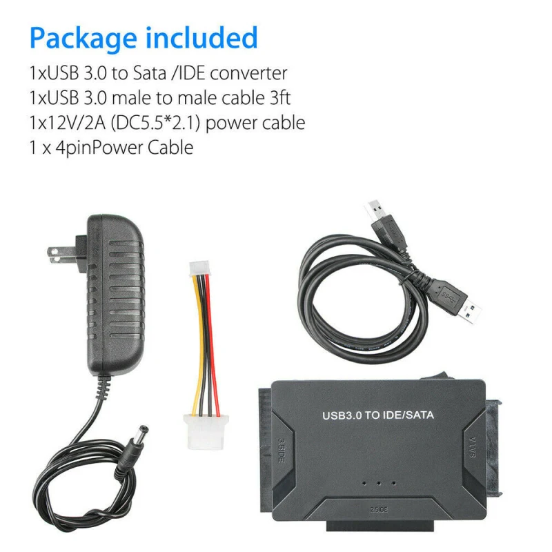 USB 3.0 To SATA IDE 3 Cable Sata To USB Adapter Support 2.5/3.5 Inch External SSD HDD Converter Cable Hard Drive CD DVD ROM IDE