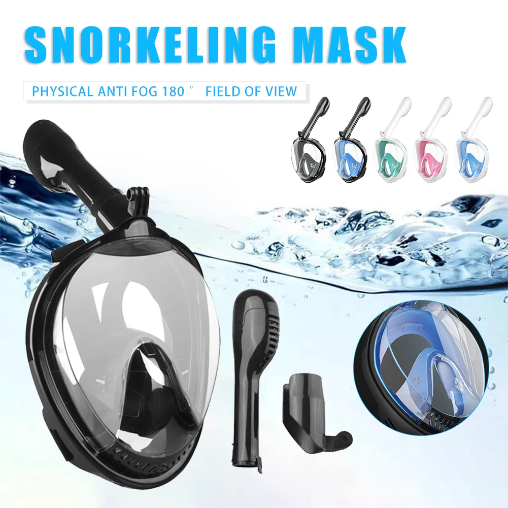 

Adult Kids Full Face Snorkel Mask Water Sport Scuba Diving Snorkeling Masks Wide View Anti-Fog Submarine Mask Swimming