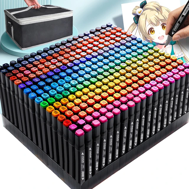 40 Colors/Bag Art Marker Alcohol Felt Pen Dual Tips Manga