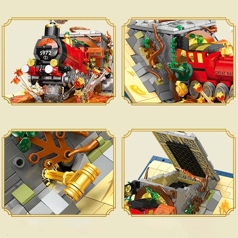 New Classic Movie Harry Potter Magic Train Book MOC Building Blocks Sets DIY Bricks Toys for Kids Children Adult 889pcs 4