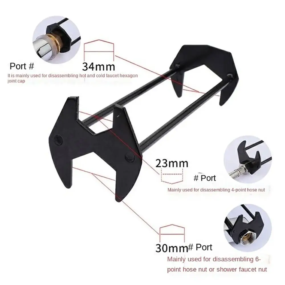 Repair Plumbing Tool Flume Sink Wrench Sink Faucet Key Plumbing Pipe Four-claw Hexagon Wrench Disassembly Maintenance Tool Set plumbing tool set