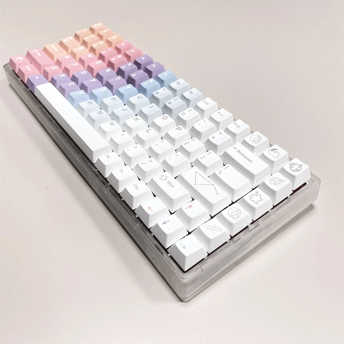 perfil pbt tintura sublimação teclado mecânico para mx switch 61 64 68 75 84