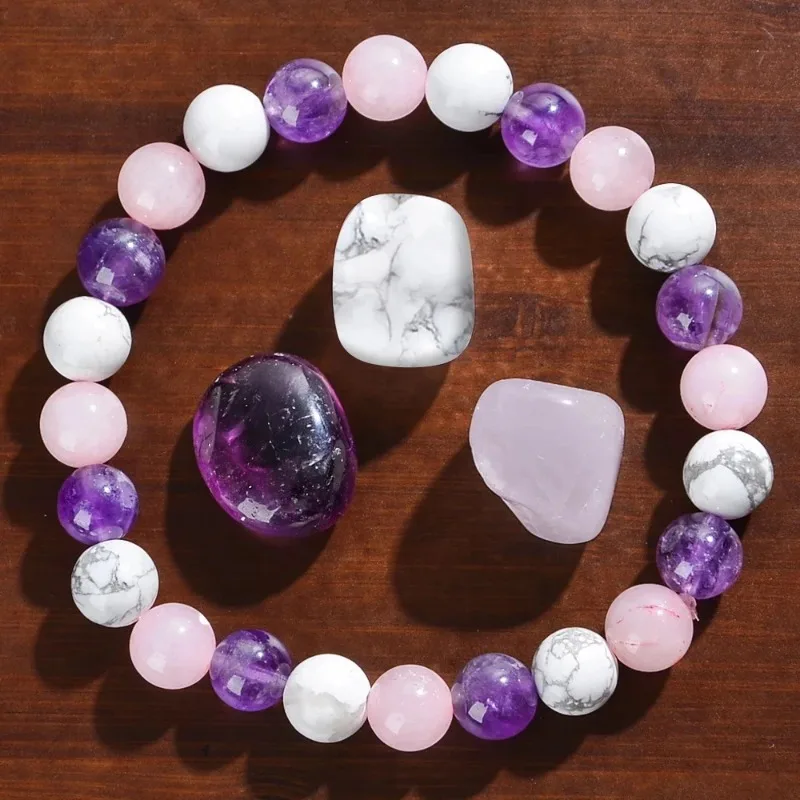 Natural Stone Triple Color Unisex Design for Men And Women Bracelet