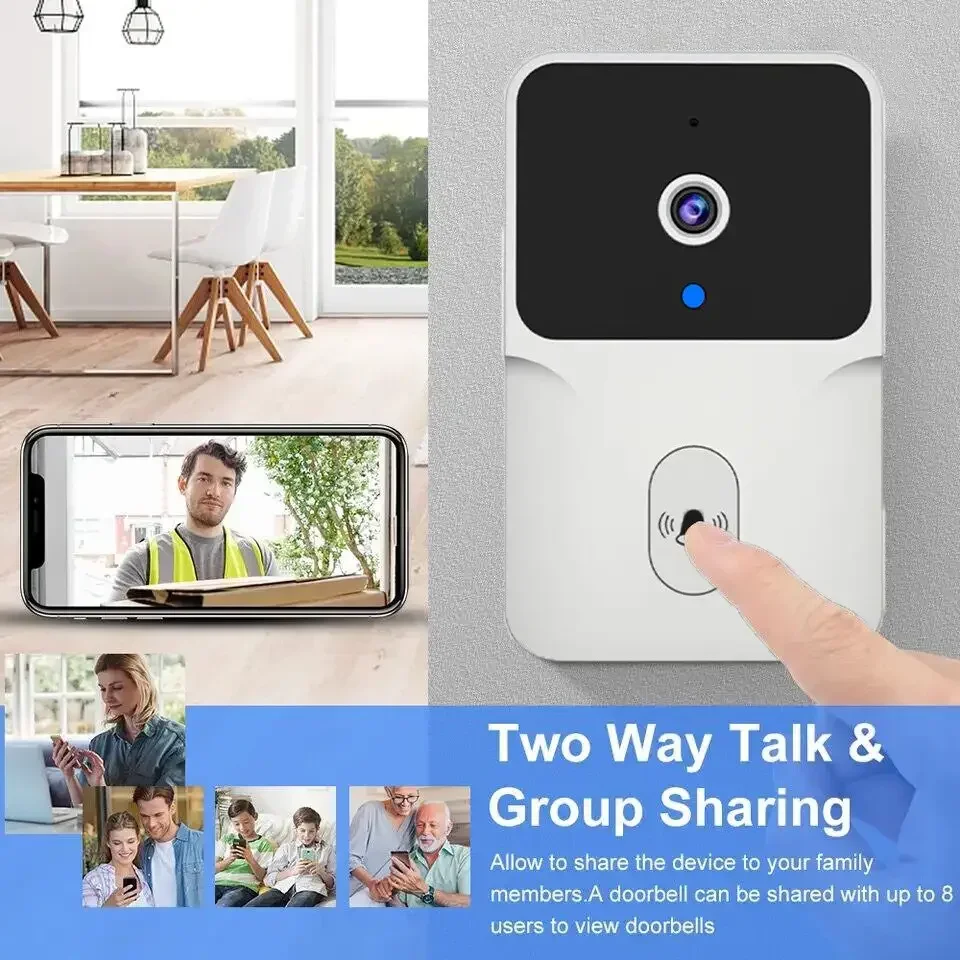 Wireless Doorbell Tuya Smart Video WiFi HD Battery Powered Camera Security Intercom for Home Apartment