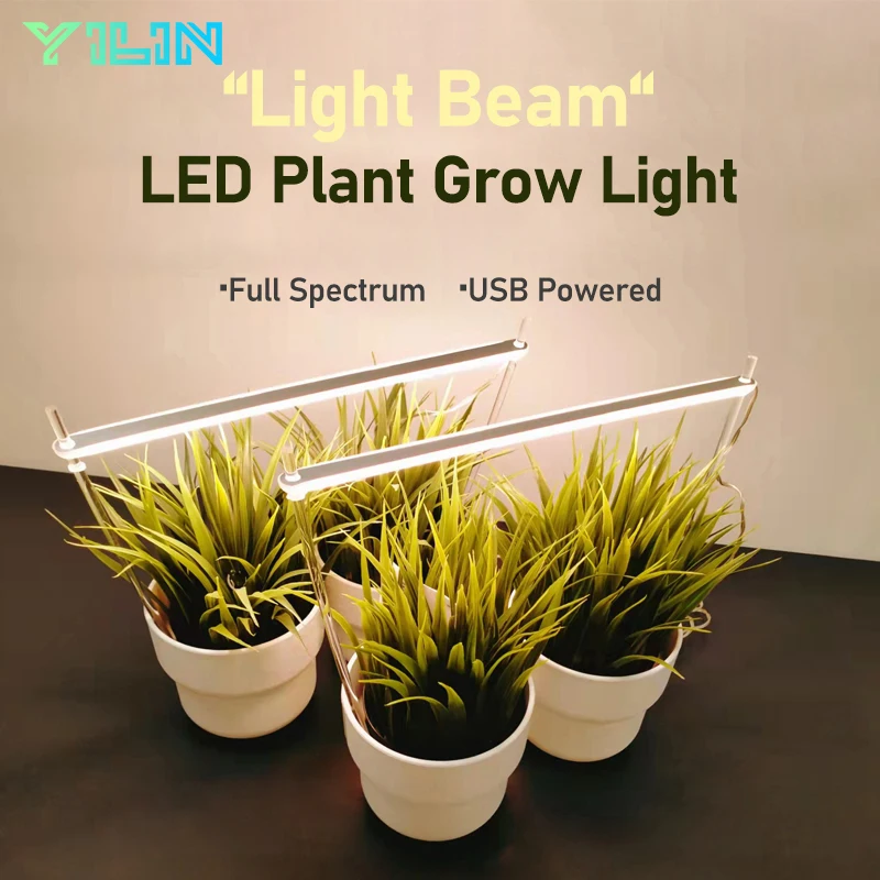 LED Light Beam Desktop Plant Grow Light Bar 25.6cm/10inch Full Spectrum Growing Line Lamp With Timer For Indoor Plants Growth