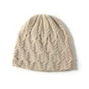 100%Cashmere Hat for Women Winter Soft Warm Leaf Pattern Knitted Slouchy Beanies Bonnet Y2K HipHop Ski Skullies Cap Men  Bonnet 1