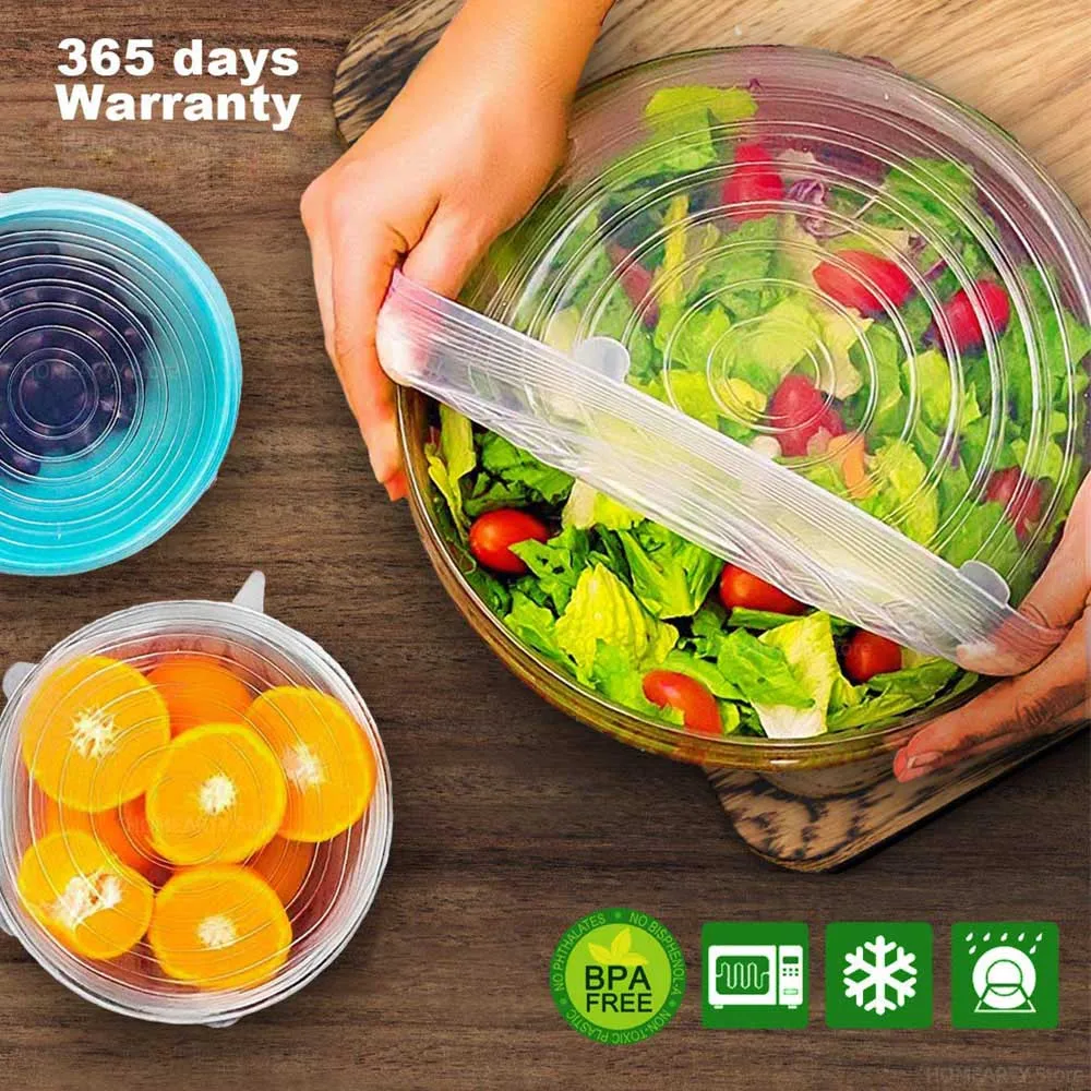 Coperchi Silicone Elasticizzati 12 Pezzi - Per Barattoli, Ciotole E Alimenti In Frigo - Foto 9