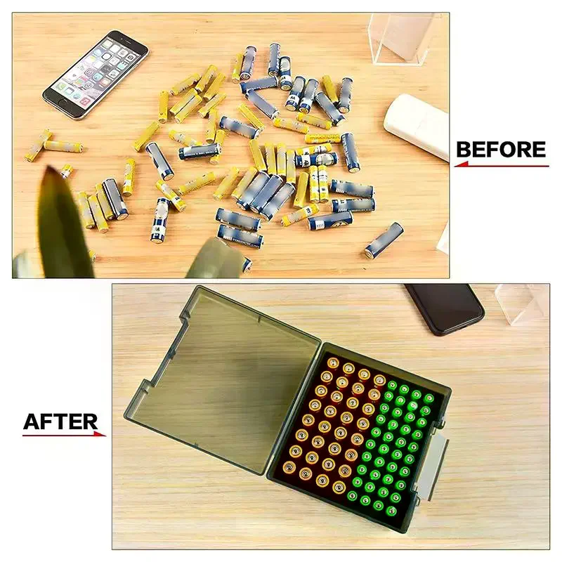 Organizzatore per Batterie, Contiene 72 Batterie AA AAA, Scatola Portabatterie, Contenitore per Garage, Organizzatore per Cassetti di Casa, Dispenser Portabatterie - immagine 4