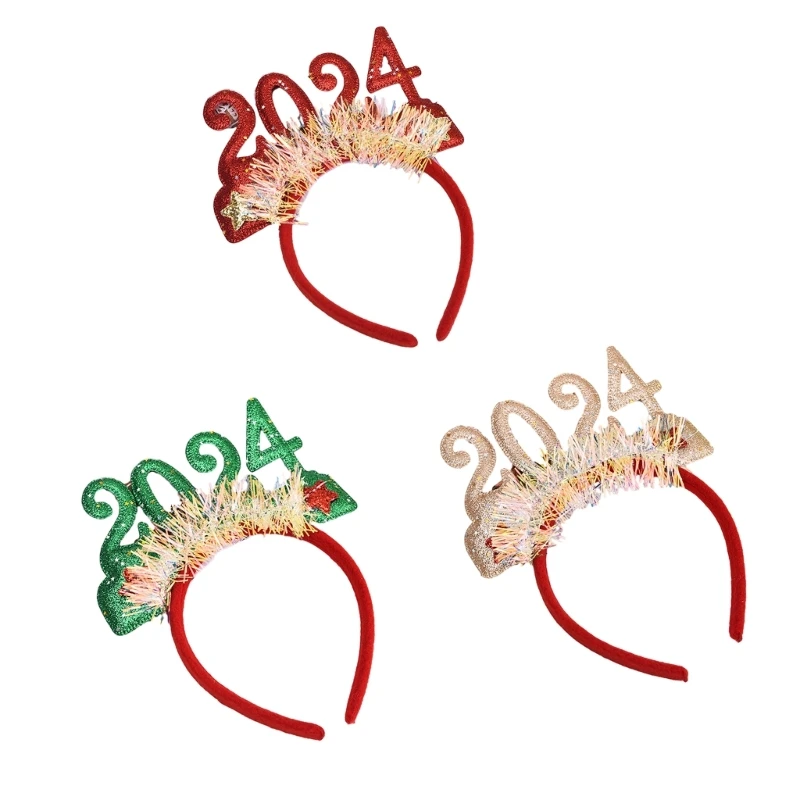 

Tinsel Sequins Letter Headband Adult Unisex Christmas Cosplay Party Hair Hoop drop shipping