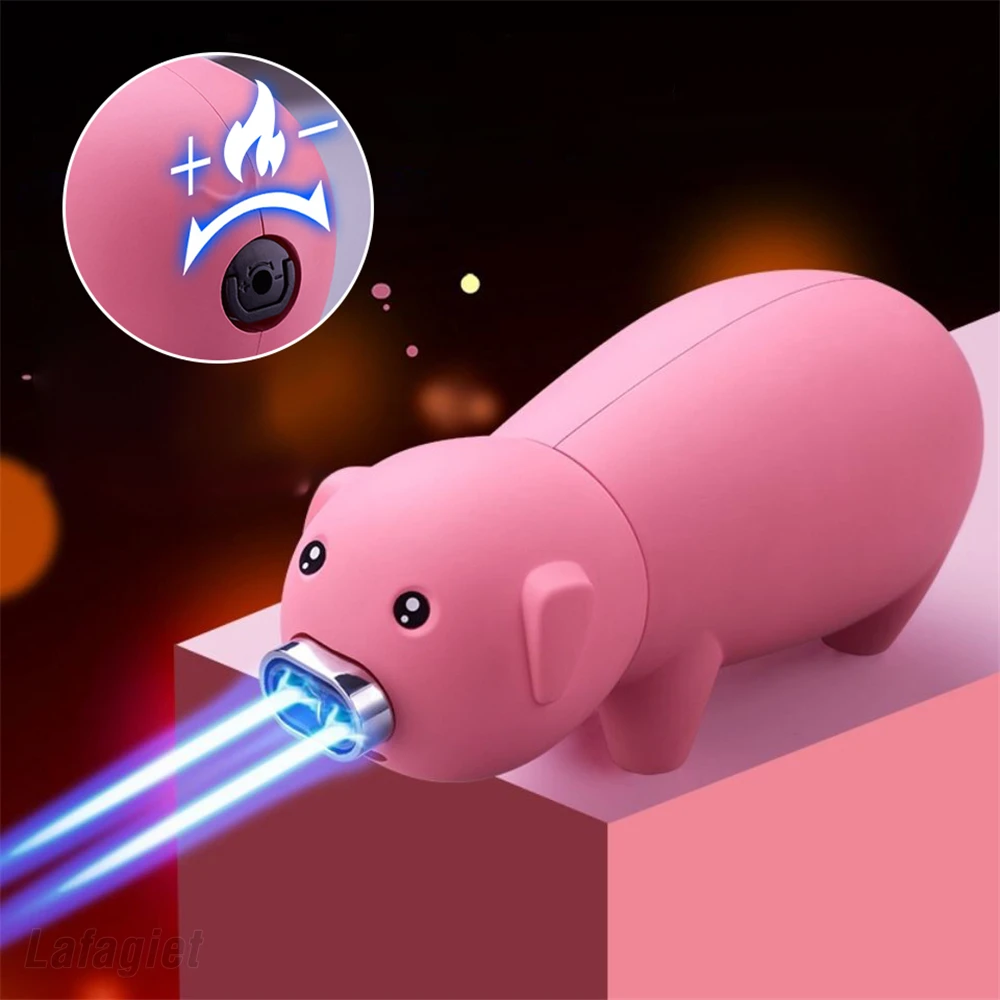Piggy Windproof Lighters Butane Gas Lighter Cute Jet Lighter Torch Flame Creative Aliexpress