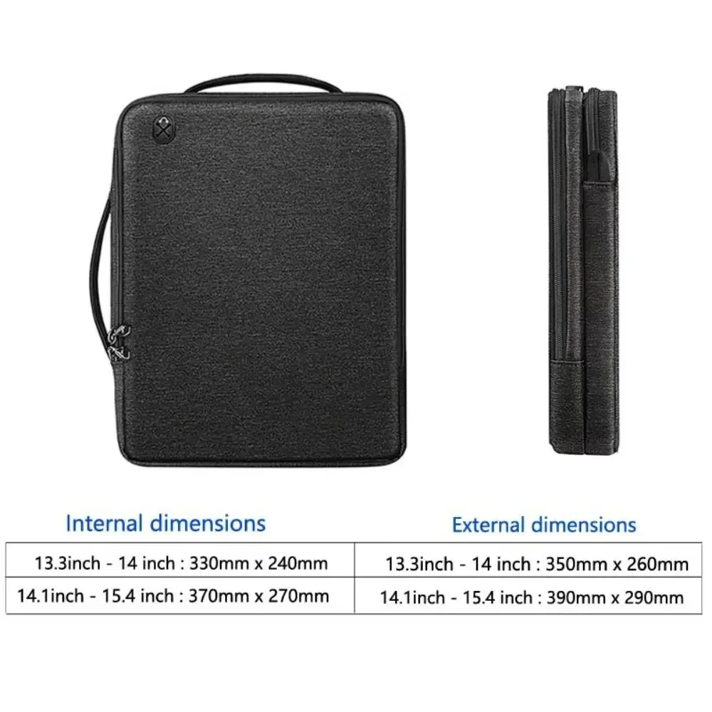 Nuova borsa a tracolla per laptop da 13,3-15,4 pollici, custodia impermeabile di grande capacità, custodia portatile con maniglia per tablet - immagine 4