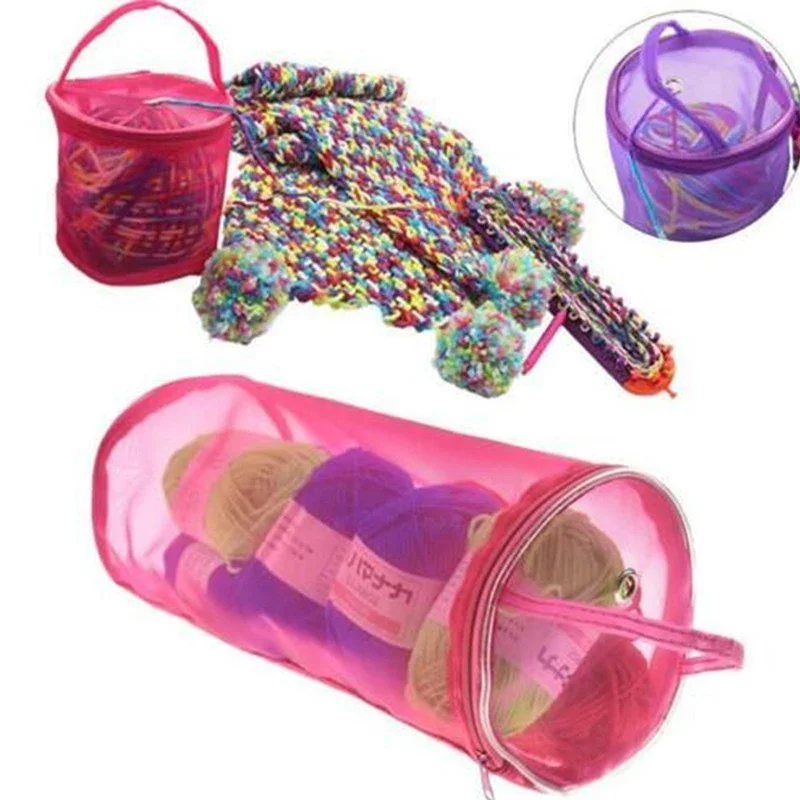 Portable Yarn Storage Bag Hollow Mesh Knitting Wool Yarn Bags Crochet Yarn Handbag Organizer Weave Tools Sewing Accessories