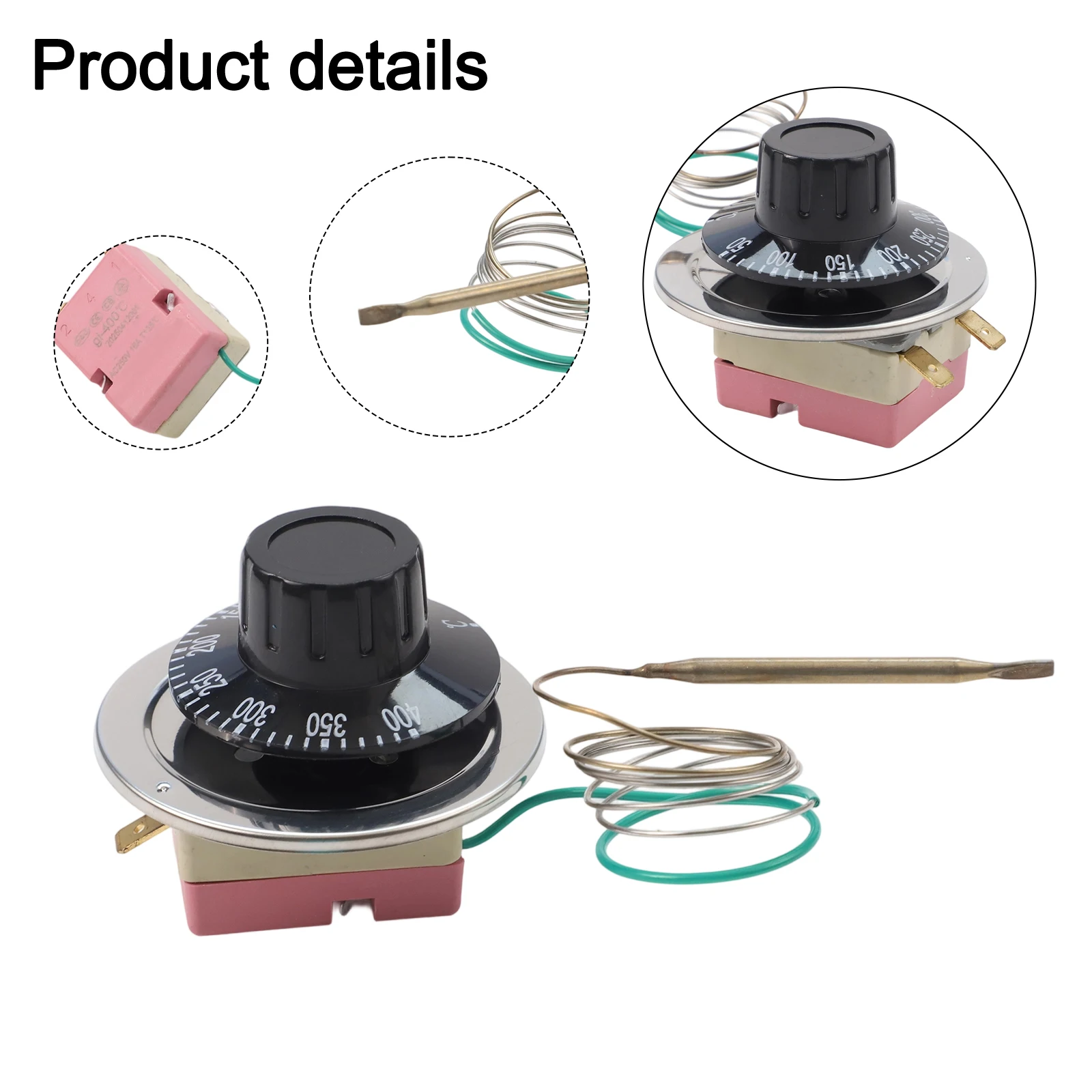 50-400 ℃ 컨트롤러 전기 오븐 온도 조절기 250V 16A 5 X 55mm 프로브 70cm 와이어 길이 일반적으로 닫힌 회로 주방 장비