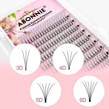 ABONNIE Premade Volume Fans Short Stem 3d/4d/5d/6d Russian  Eyelash Extension Mink Eyelash Extension All Size Lashes Tray 1