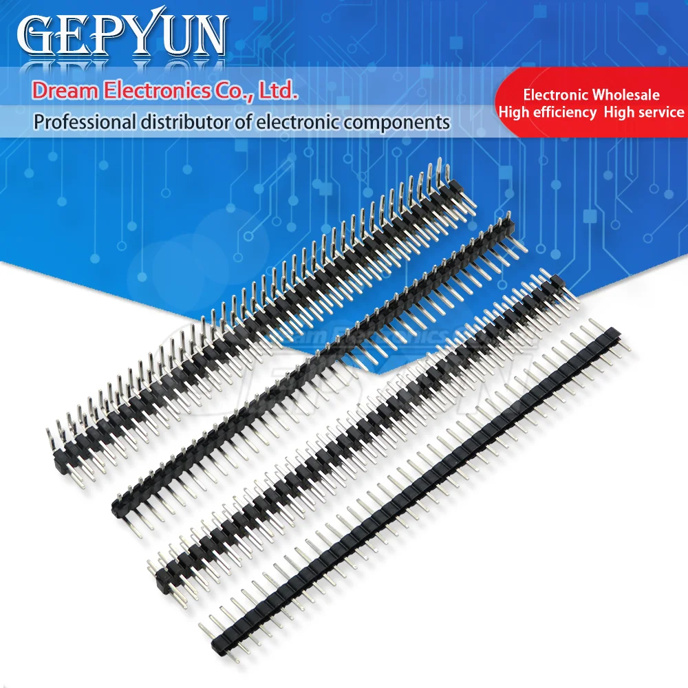 

10PCS/Lot 2.0mm 40Pin Male Straight/Curved Needle Header Single/Double Row 1*40P/2*40P Connector Copper 90 Degrees