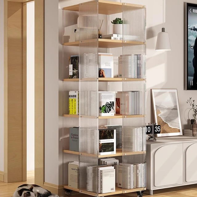 Acrylic Book Shelf Book Holder Living Room Industrial Organizers Storage  Rack Cube Display Mueble Esquinero Salon Furniture - AliExpress