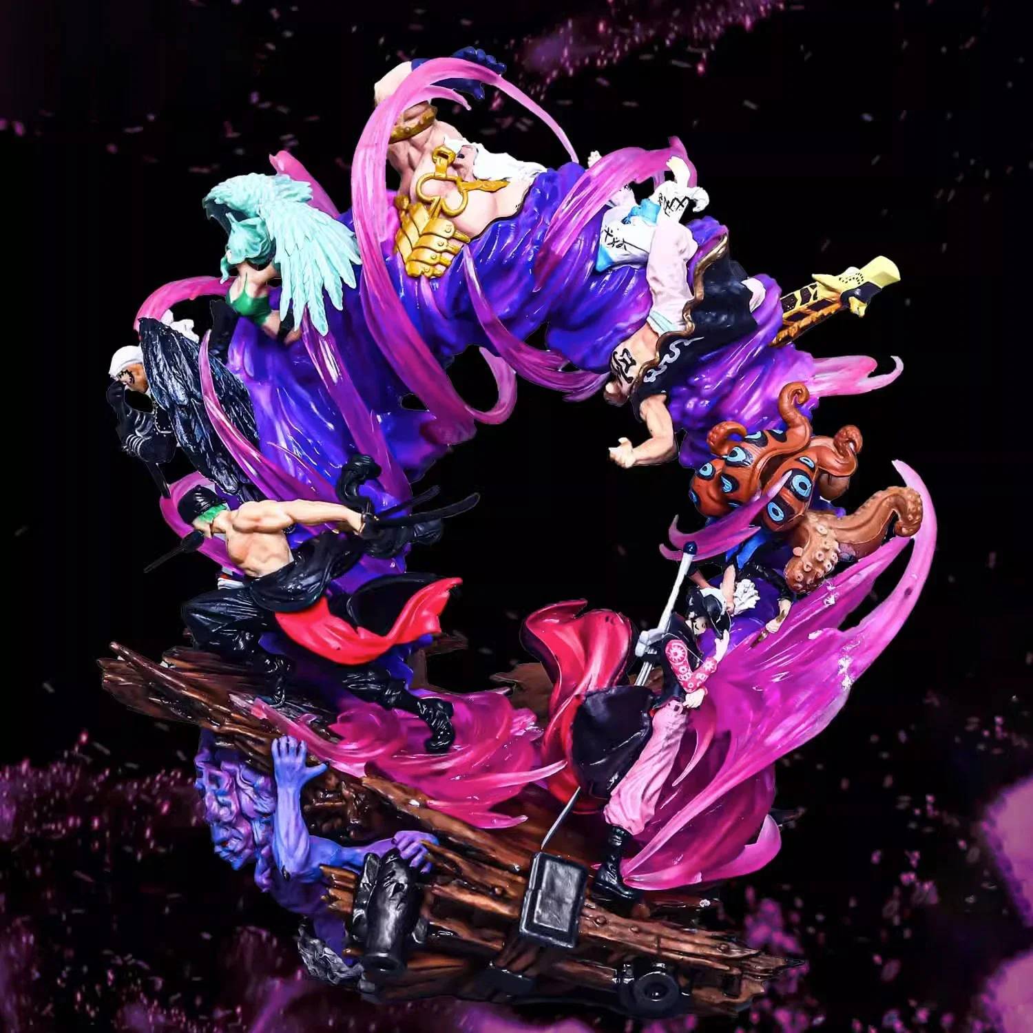 

One Piece Figures 24cm Roronoa Zoro Figure Throne Ghost Island Manga GK Anime Statue Doll Action Figurine Doll Statue Kid Toy