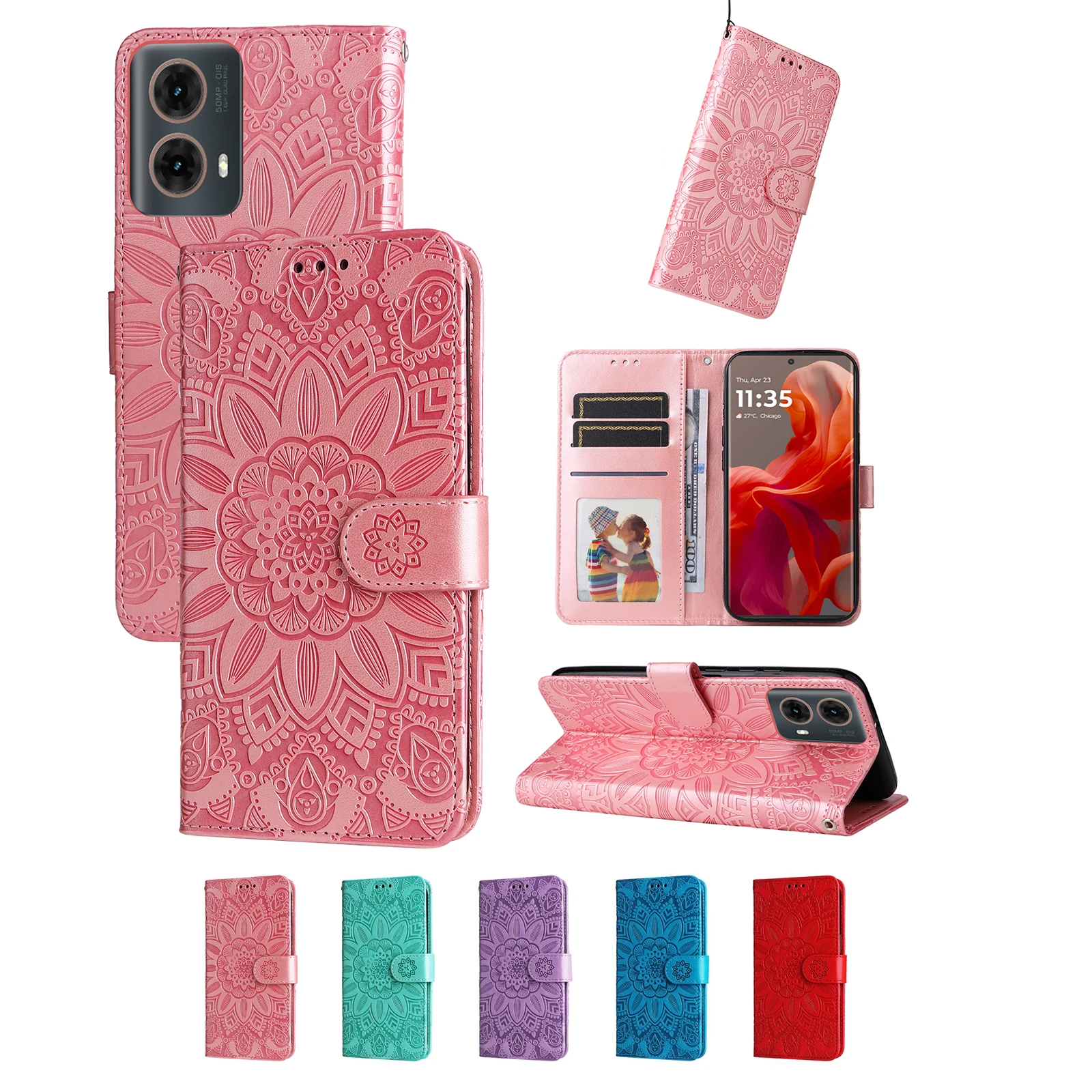 Magnetic Leather Flip Wallet Case