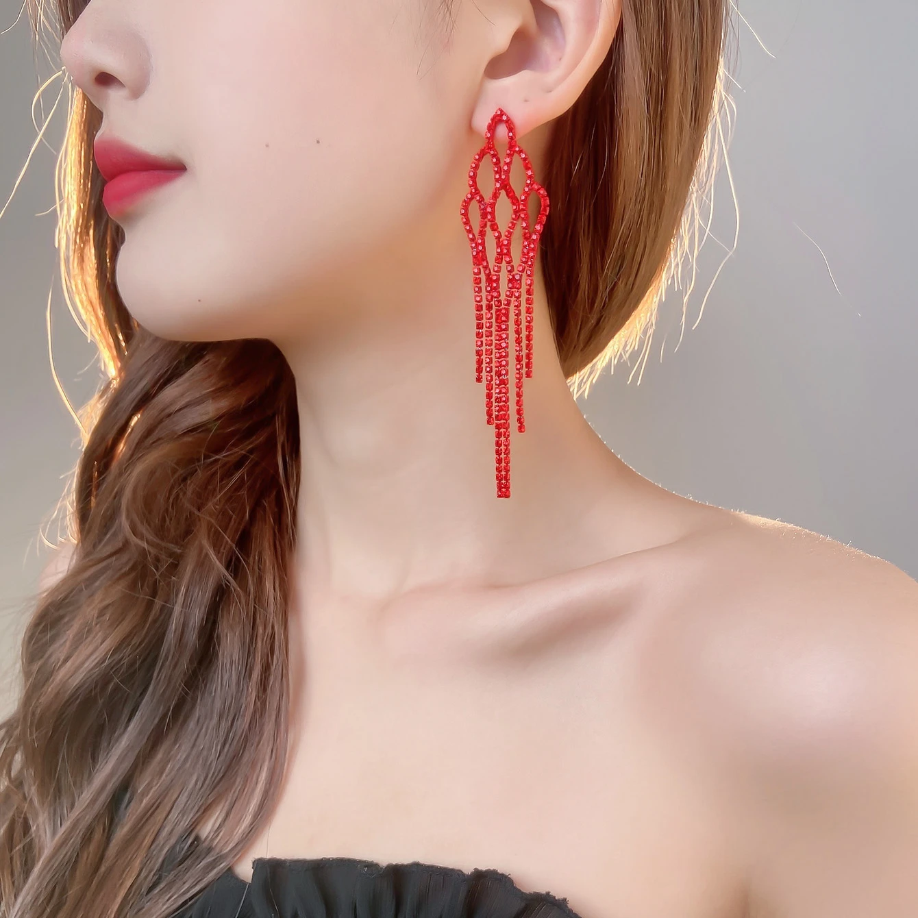 6-10cm Crystal Earrings Crystal Rhinestone long Drop Earrings For Woman Girl Gifts wedding Jewelry dangle earrings drop earrings long earrings crystal earrings