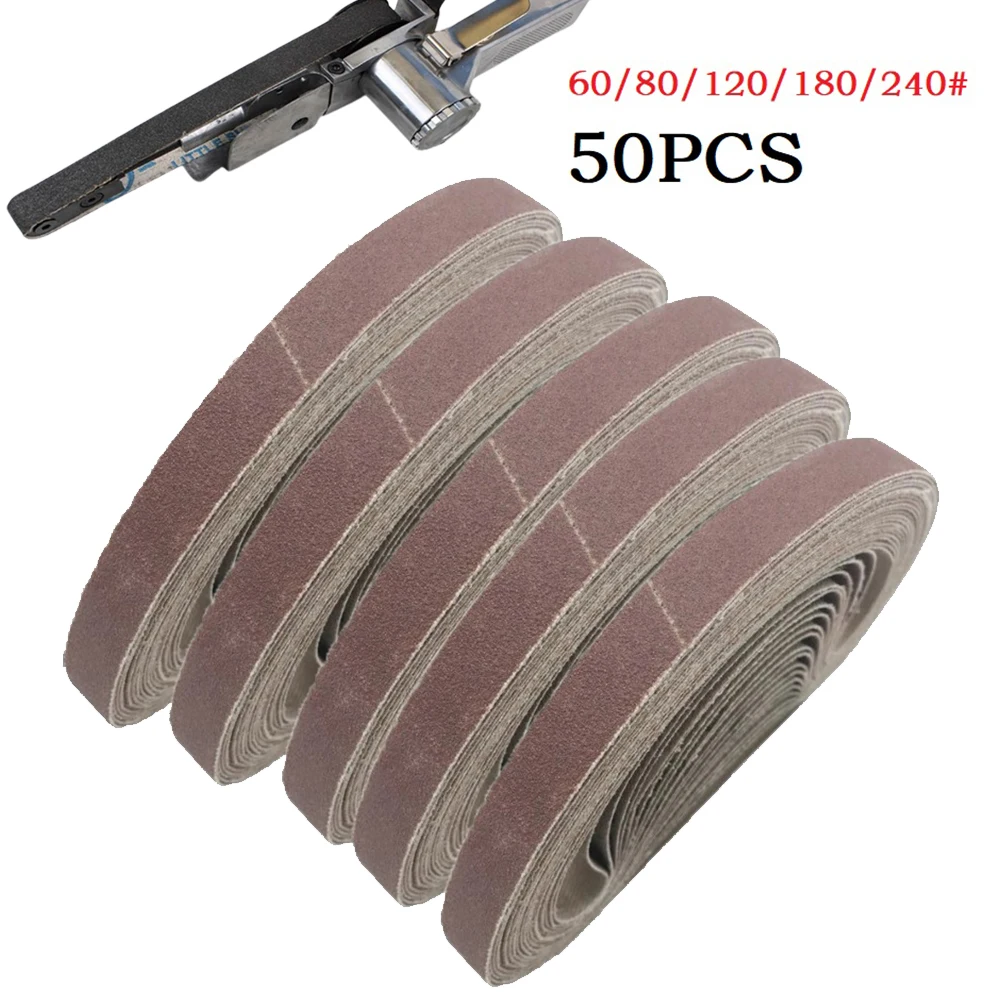 

50pcs 330×10mm Zircon Corundum Abrasive Sanding Belts Grinding Polishing Sander Tool Wood Soft Metal Polishing Accessories