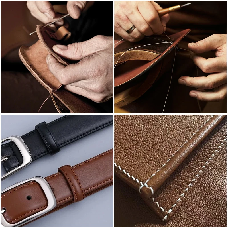 Leather Sewing String 150D Leather Polyester Flat Wax 0.8mm Diameter 50 Meter DIY Project