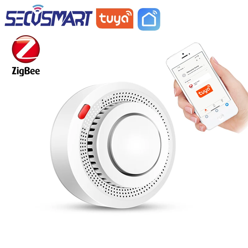 Tuya Zigbee 3.0 Sensore Di Fumo Cucina Rilevatore Di Protezione Antincendio Sicurezza Domestica Intelligente Allarme Sonoro Smart Life App