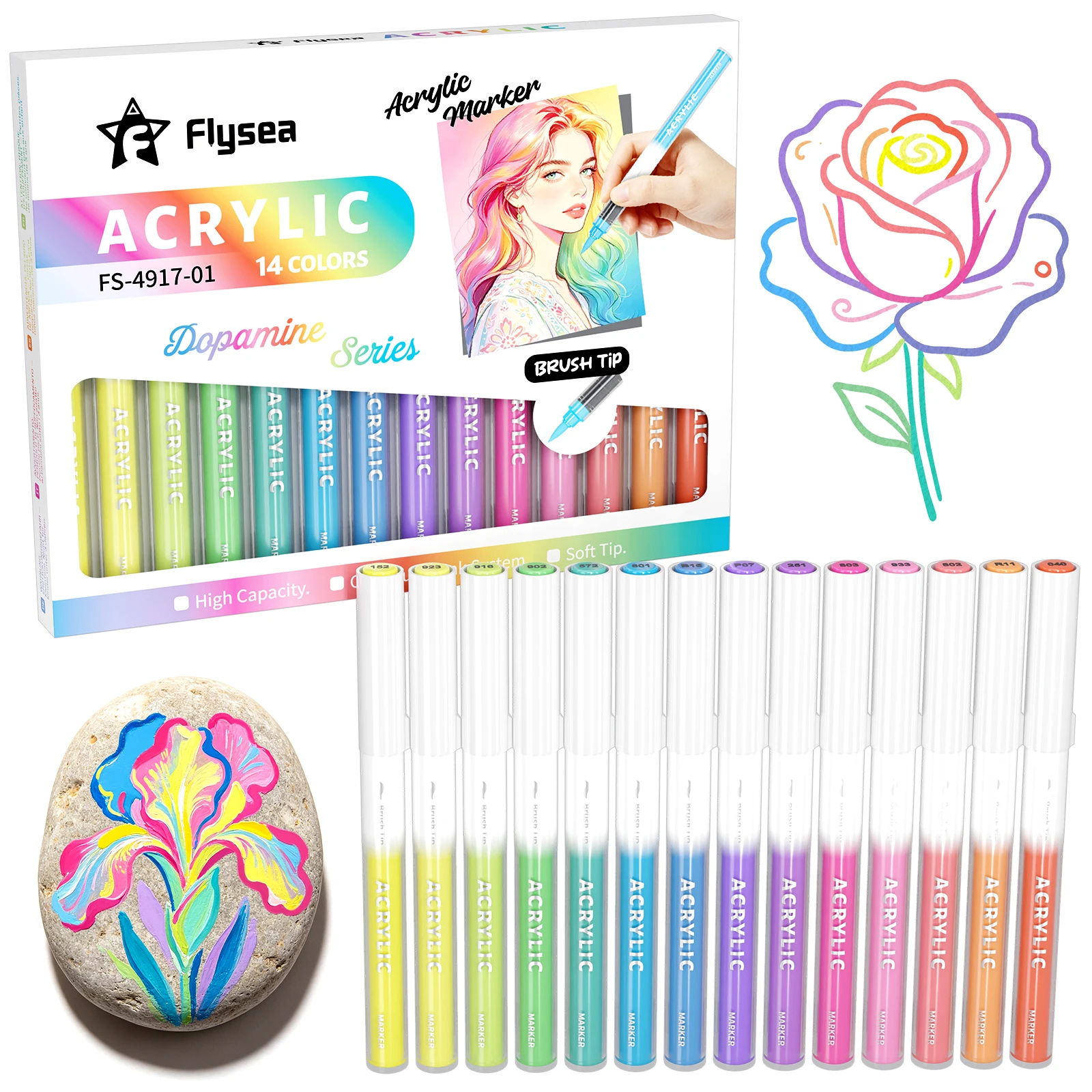 Vibrant Multi-Color Dual-Tip Acrylic Paint Markers
