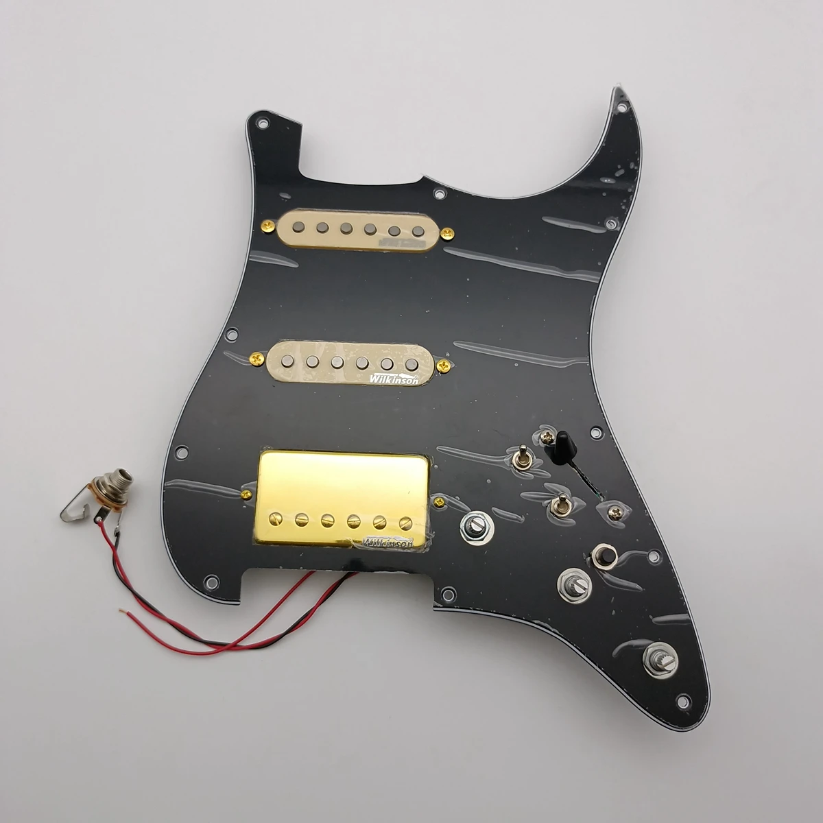 

SSH Upgrade Prewired ST Guitar Pickguard Set Multifunction Coil Split Switch Wilkinson Alnico 5 Gold Humbucker Pickups